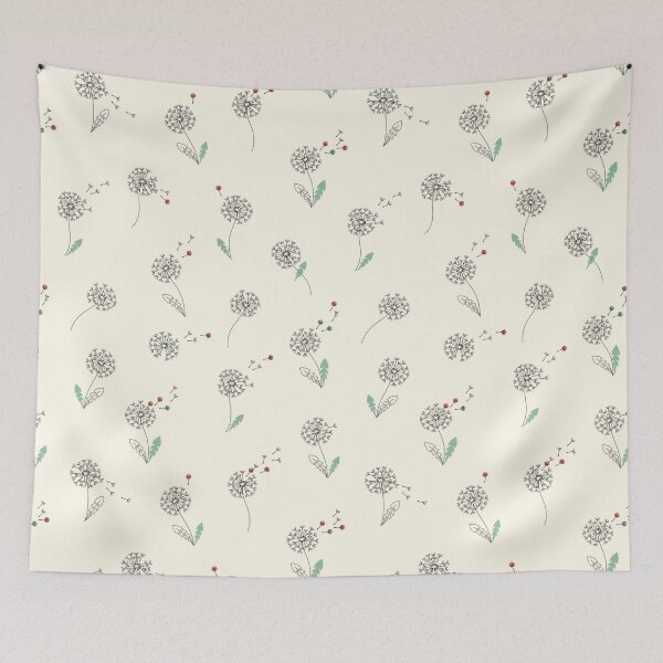 Item preview, Floating Dandelion Seeds Pattern | Minimalist Nature Illustration designed and sold by NuvoraNest.