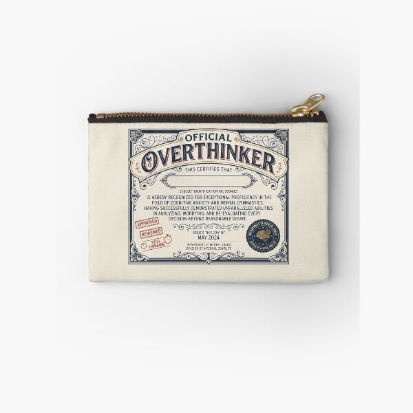 Item preview, Official Overthinker Certificate Funny Anxiety designed and sold by Zazz Lee.