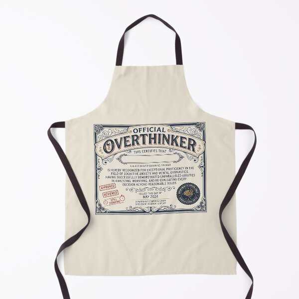 Item preview, Official Overthinker Certificate Funny Anxiety designed and sold by Zazz Lee.