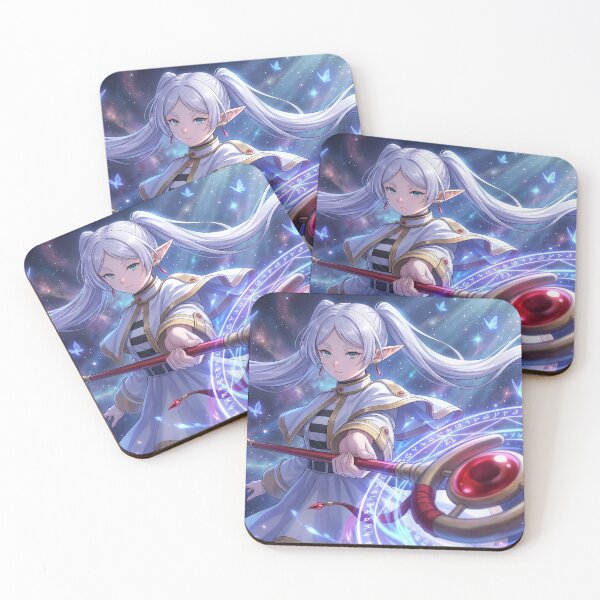Item preview, White-Haired Elven Mage // Anime Illustration - Arcane Magic Circle Fantasy Art designed and sold by Astraphyllia.