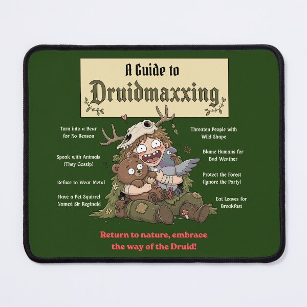 Item preview, A Guide to Druidmaxxing (Dark Edition) - DND RPG Meme designed and sold by Dice_Goblin_Studio.