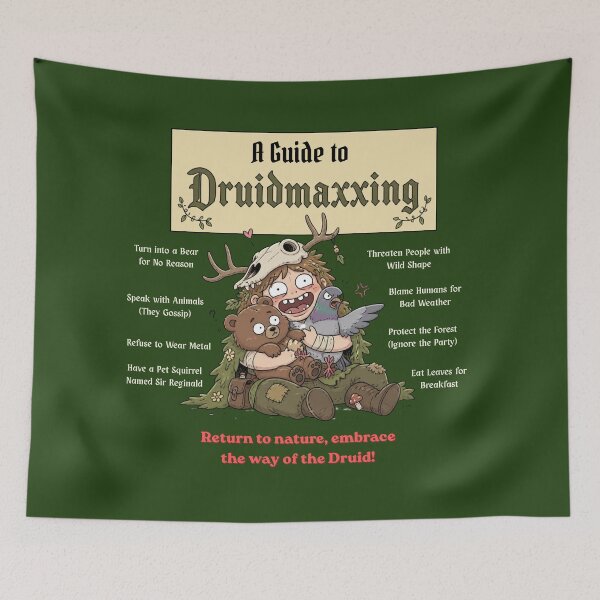 Item preview, A Guide to Druidmaxxing (Dark Edition) - DND RPG Meme designed and sold by Dice_Goblin_Studio.