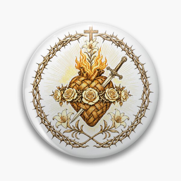 Item preview, Sacred Hearts of Jesus Mary and Joseph Vintage Catholic Art designed and sold by 309series.