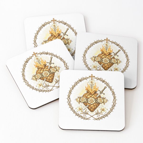 Item preview, Sacred Hearts of Jesus Mary and Joseph Vintage Catholic Art designed and sold by 309series.