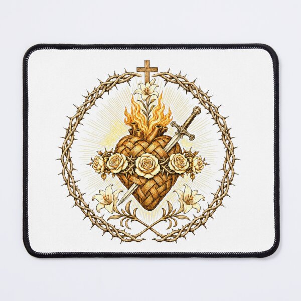 Item preview, Sacred Hearts of Jesus Mary and Joseph Vintage Catholic Art designed and sold by 309series.