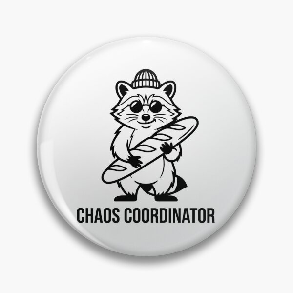 Item preview, Chaos Coordinator Raccoon Funny Streetwear Sticker designed and sold by Mr-wow.