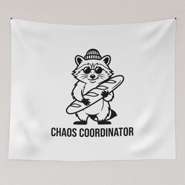 Item preview, Chaos Coordinator Raccoon Funny Streetwear Sticker designed and sold by Mr-wow.