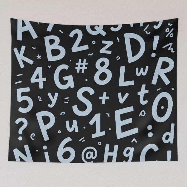 Item preview, Playful Alphabet & Numbers – Bold Black and White Learning Pattern designed and sold by IMuDesigner.