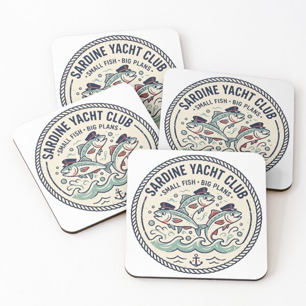 Item preview, Sardine Yacht Club – Preppy Coastal Fish Badge designed and sold by DmaarGroup.