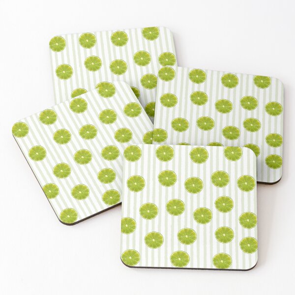 Item preview, Fresh Lime Slices on Soft Green Pinstripes designed and sold by NOUURRRR.