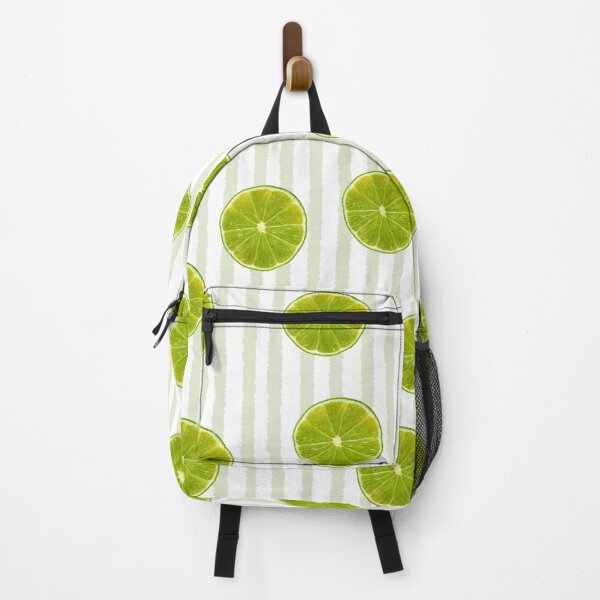 Item preview, Fresh Lime Slices on Soft Green Pinstripes designed and sold by NOUURRRR.