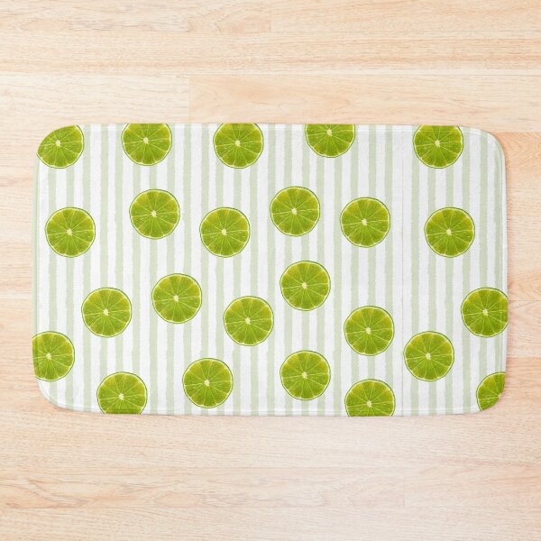Item preview, Fresh Lime Slices on Soft Green Pinstripes designed and sold by NOUURRRR.