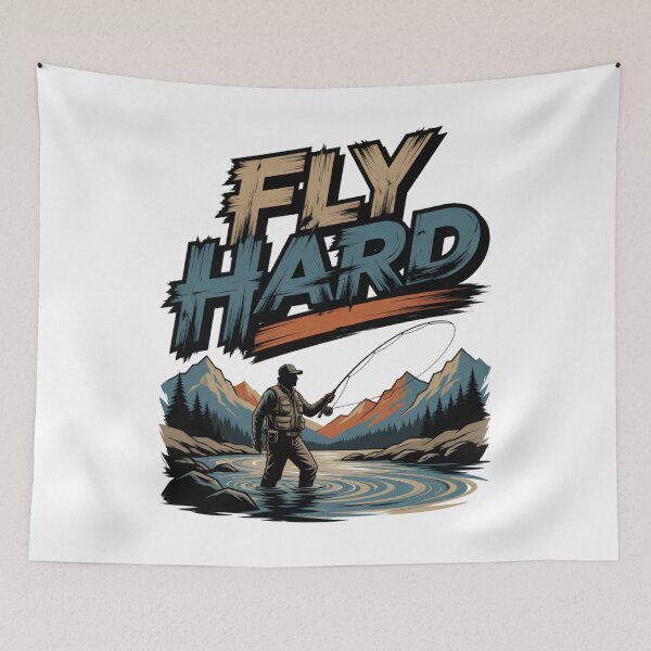 Item preview, Fly Hard Fly Fishing Adventure Graphic designed and sold by TshirtsOnline-.
