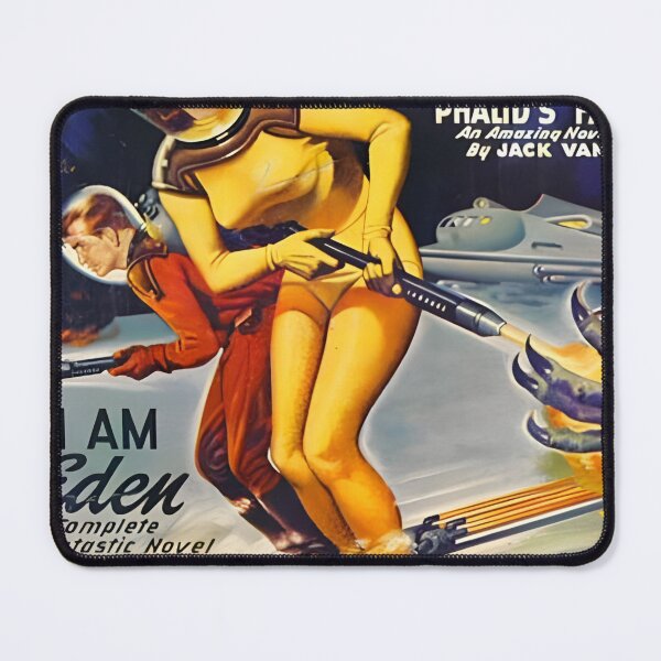 Item preview, Science Fiction Sci-Fi Flying Saucer Roswell Original Custom Vintage Poster Wall Art Startling Stories Strange Mystery Dark designed and sold by Cool Robot Bro..