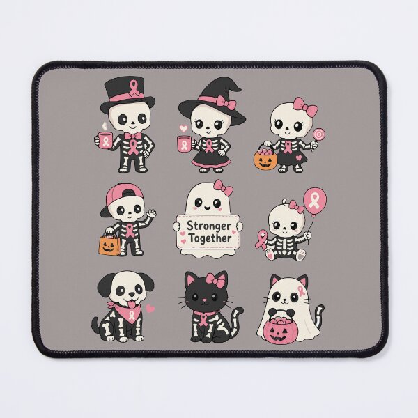 Item preview, Cute Halloween Skeleton Breast Cancer Awareness Set designed and sold by Simonartland.