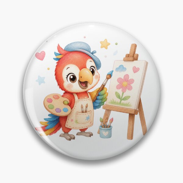 Item preview, Cute Parrot Artist Painting designed and sold by ToonyTeez.