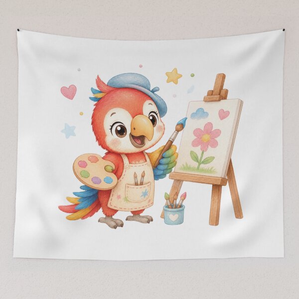 Item preview, Cute Parrot Artist Painting designed and sold by ToonyTeez.