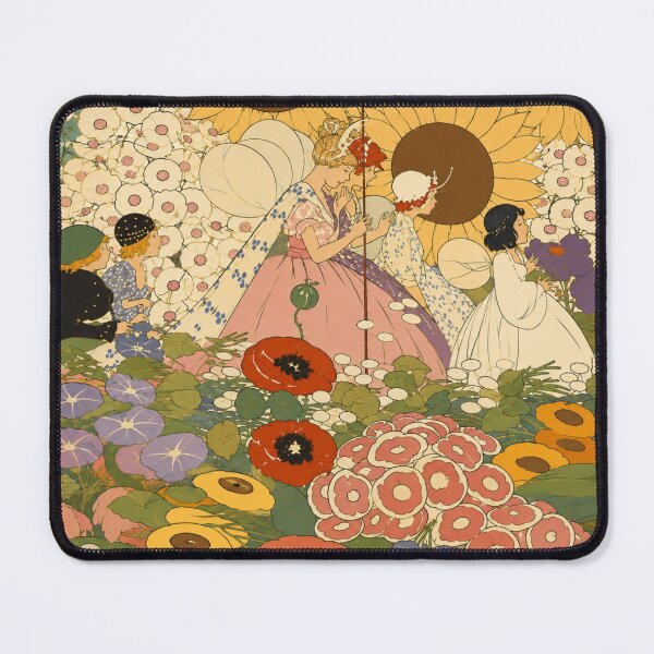 Item preview, Flower Faries by Maginal Wright Enright - Art Nouveau Fairy Garden Illustration for Fantasy Art Lovers designed and sold by RickE.