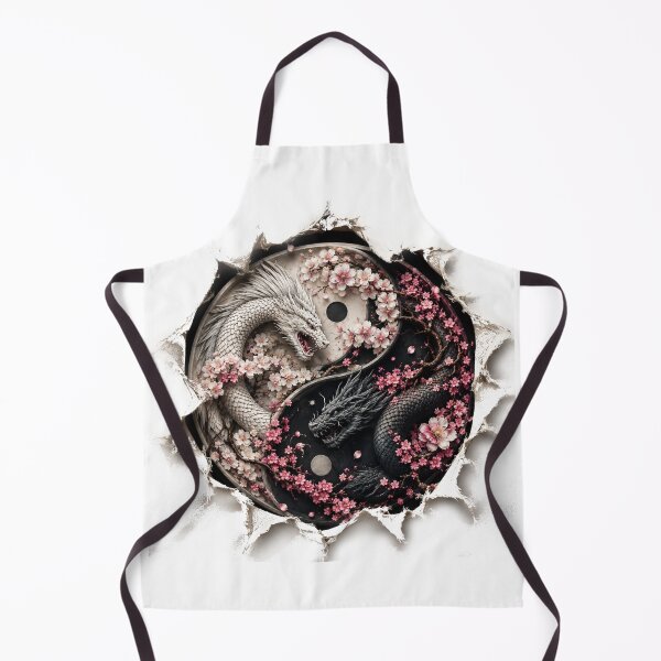 Item preview, Yin Yang Dragon Sakura – 3D Torn Fabric Fantasy | Japanese Dragon T-Shirt Design designed and sold by Minddey.