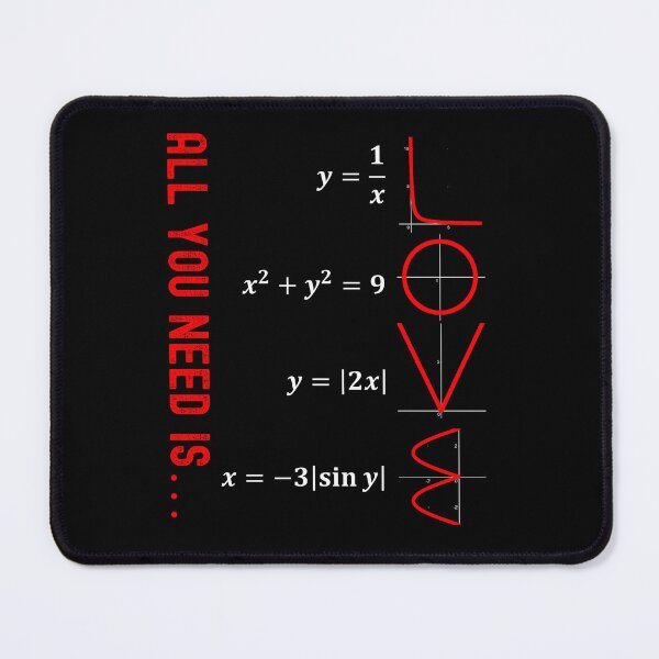Item preview, Nerdy All You Need Is Love Math Heart Equations Teacher White Text designed and sold by MathWare MathClips.