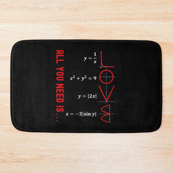 Item preview, Nerdy All You Need Is Love Math Heart Equations Teacher White Text designed and sold by MathWare MathClips.