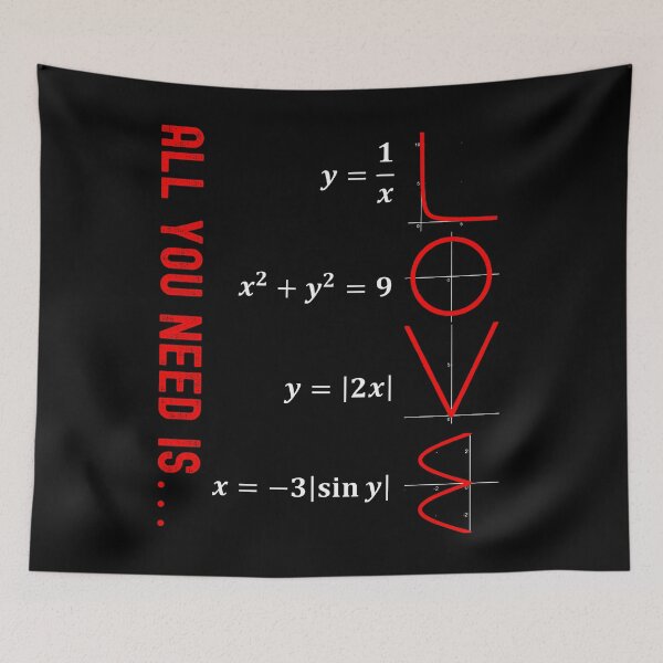 Item preview, Nerdy All You Need Is Love Math Heart Equations Teacher White Text designed and sold by MathWare MathClips.
