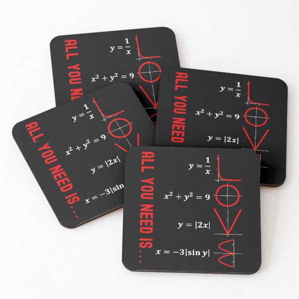 Item preview, Nerdy All You Need Is Love Math Heart Equations Teacher White Text designed and sold by MathWare MathClips.