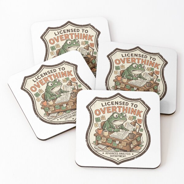 Item preview, Licensed to Overthink | Anxious Frog Office Badge Design designed and sold by DmaarGroup.