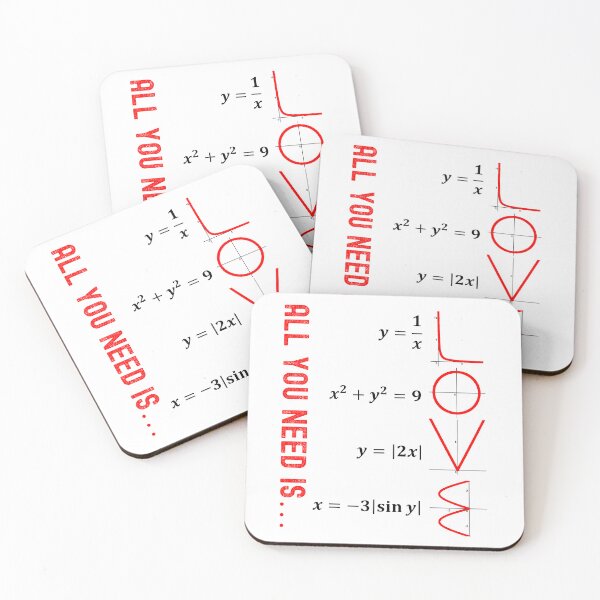 Item preview, Nerdy All You Need Is Love Math Heart Equations Teacher Black Text designed and sold by MathWare MathClips.