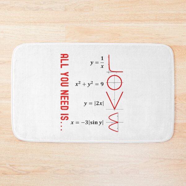 Item preview, Nerdy All You Need Is Love Math Heart Equations Teacher Black Text designed and sold by MathWare MathClips.