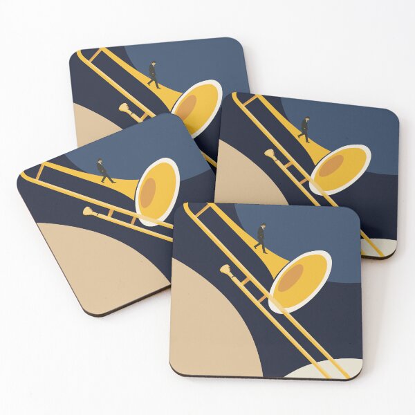 Item preview, Minimalist Trombone Journey Art | Mid-Century Modern Jazz Print | Bauhaus Music Print | Abstract Brass Instrument Decor designed and sold by Studio pod Burom.