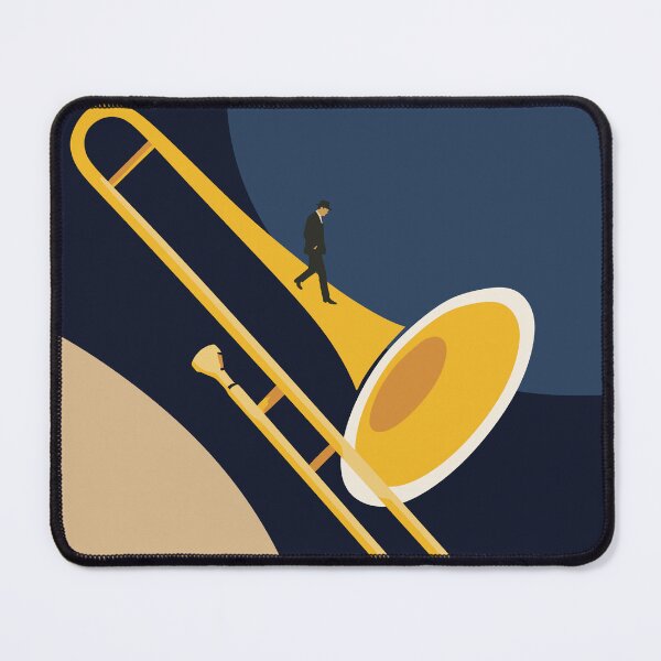 Item preview, Minimalist Trombone Journey Art | Mid-Century Modern Jazz Print | Bauhaus Music Print | Abstract Brass Instrument Decor designed and sold by Studio pod Burom.