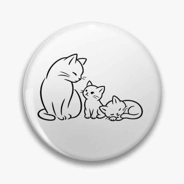 Item preview, Cat And Kittens Minimal Line Art | Cat Family Printable designed and sold by Tee Visions.