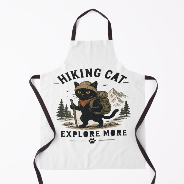 Item preview, Hiking Cat Explore More Funny Black Cat Vintage T-Shirt Stickers designed and sold by Sunday.Supply.