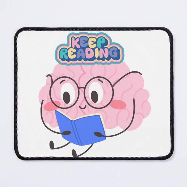 Item preview, Keep Reading Cute Brain Reading A Book Kawaii Cartoon designed and sold by Alexacarmen.