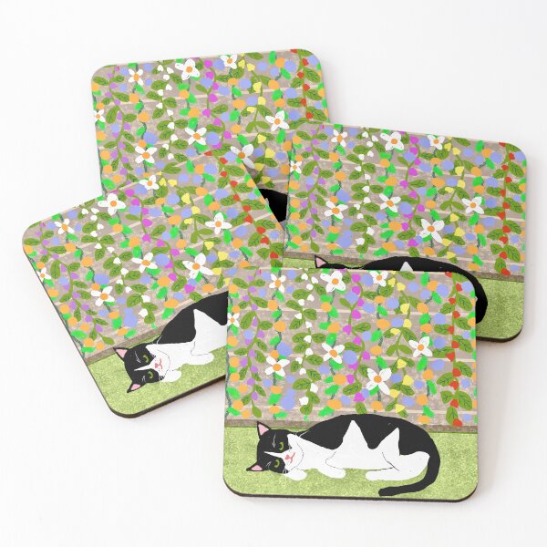 Item preview, Cat Relaxing by a Colorful Wall designed and sold by Elaine M Hayward .