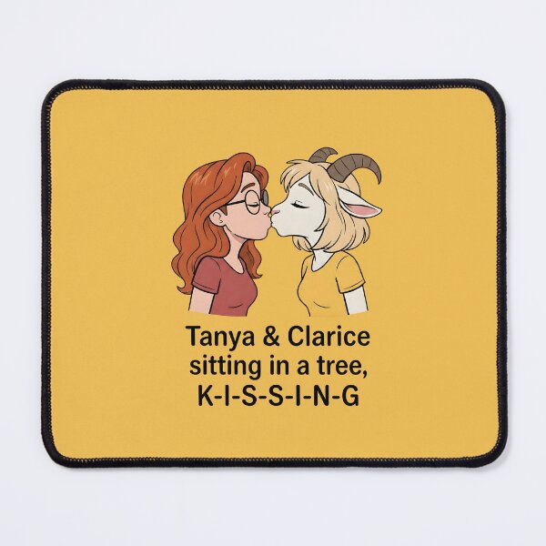 Item preview, Tanya & Clarice Kissing - Zombie Kitty Chainsaw | Cute Anthro Romance designed and sold by Trevor Cutler.