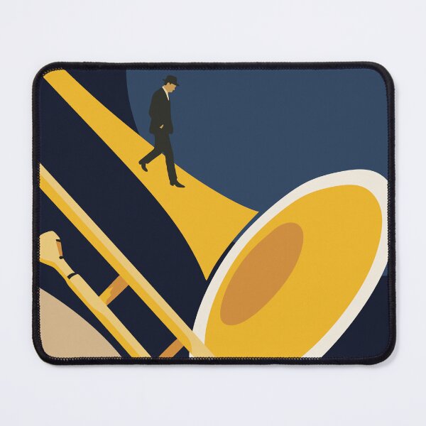 Item preview, Minimalist Trombone Journey Art | Mid-Century Modern Jazz Print | Bauhaus Music Print designed and sold by Studio pod Burom.