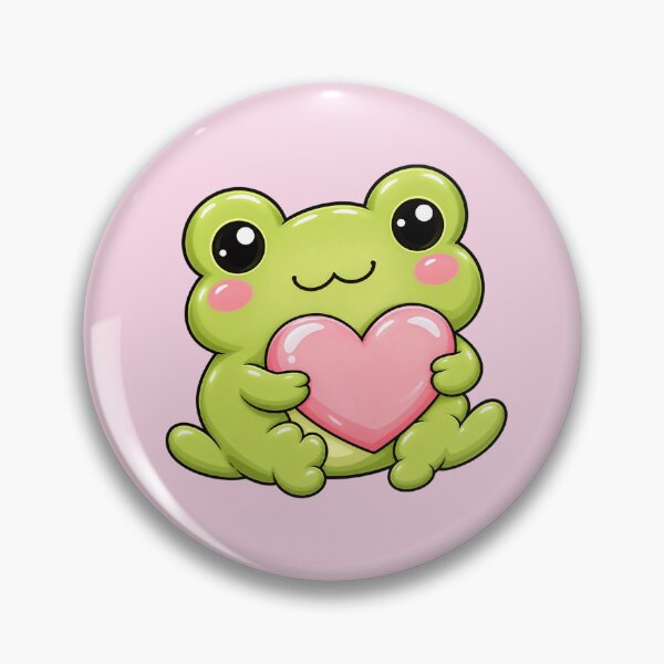 Item preview, Cute Frog Hugging Heart Sticker | Kawaii Love Frog | Adorable Frog with Pink Heart designed and sold by StickyDelights.
