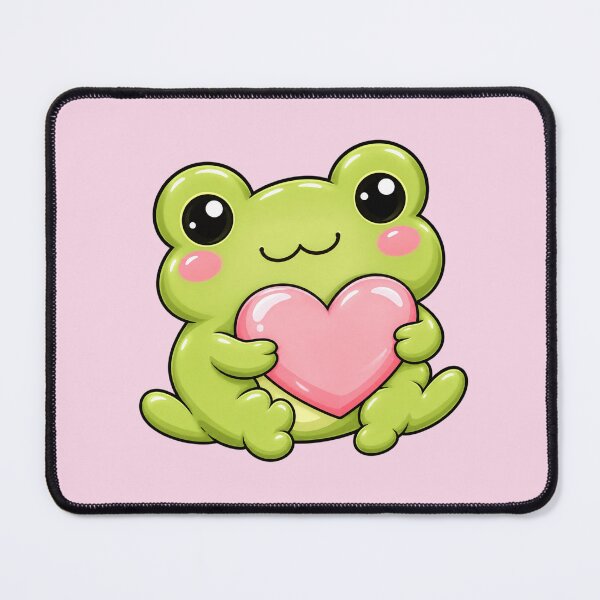 Item preview, Cute Frog Hugging Heart Sticker | Kawaii Love Frog | Adorable Frog with Pink Heart designed and sold by StickyDelights.