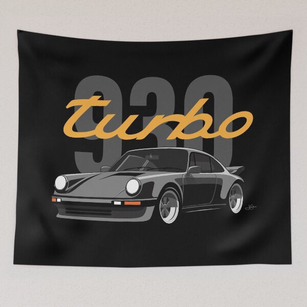 Item preview, Black Retro 930 turbo illustration designed and sold by blackdogshop.