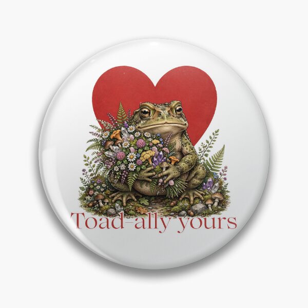 Item preview, Toad-ally Yours - Cute Cottagecore Valentine's Day Toad with Flowers and Crystals Goblincore Valentine's Day designed and sold by Neurospicy Trolls.