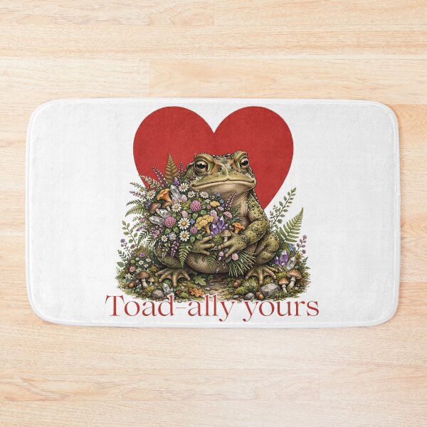 Item preview, Toad-ally Yours - Cute Cottagecore Valentine's Day Toad with Flowers and Crystals Goblincore Valentine's Day designed and sold by Neurospicy Trolls.