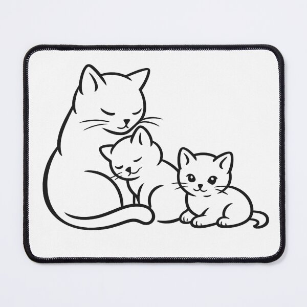 Item preview, Cat Mum And Two Kittens | Minimal Line Art Printable designed and sold by Tee Visions.