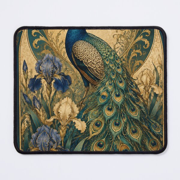 Item preview, Art Nouveau Peacock Illustration designed and sold by MWprint.