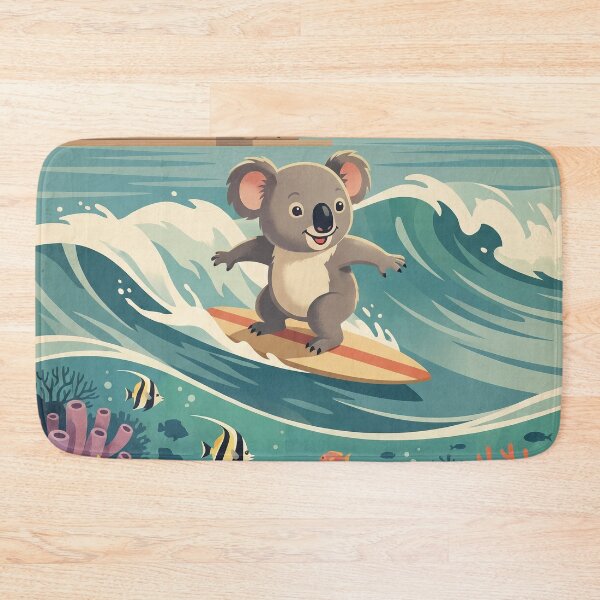 Item preview, Australia Vintage Travel Illustration - Happy Koala Surfing designed and sold by ZUMERI.