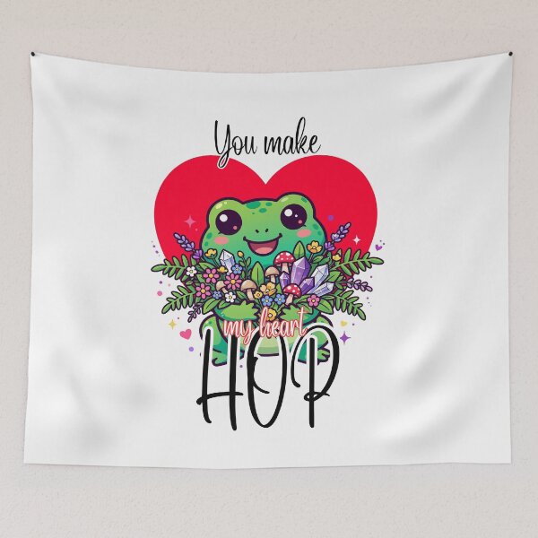 Item preview, You Make My Heart Hop - Cute Kawaii Frog Valentine's Day Pun Goblincore Valentine's Day designed and sold by Neurospicy Trolls.