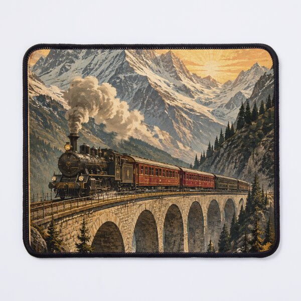 Item preview, Vintage Mountain Railway Viaduct Journey designed and sold by MWprint.