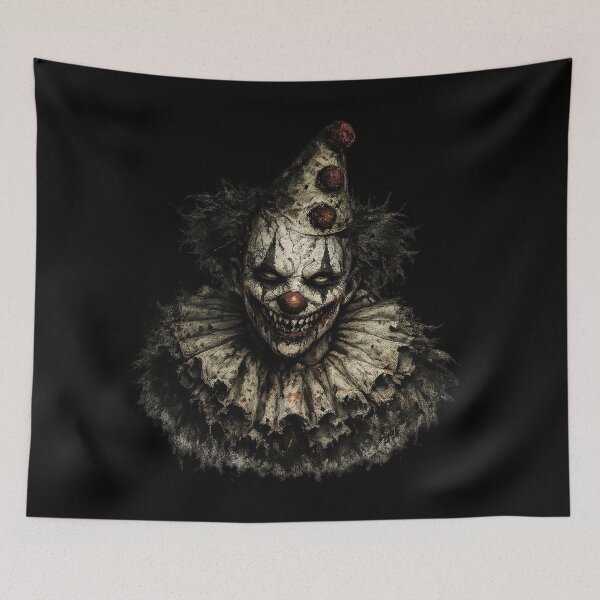 Item preview, Evil Clown Horror Portrait Dark Illustration designed and sold by DjFreeq.