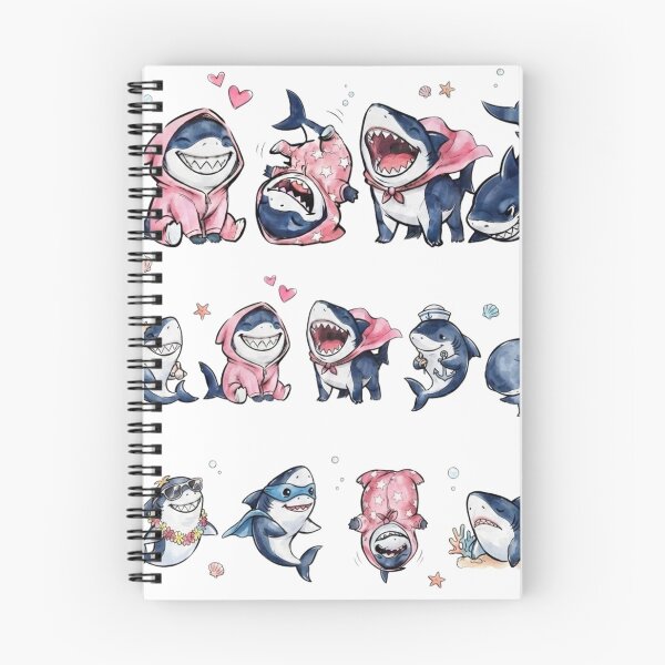 Item preview, Cute Kawaii Shark Collection | Adorable Baby Shark Watercolor Art designed and sold by yanderedev.